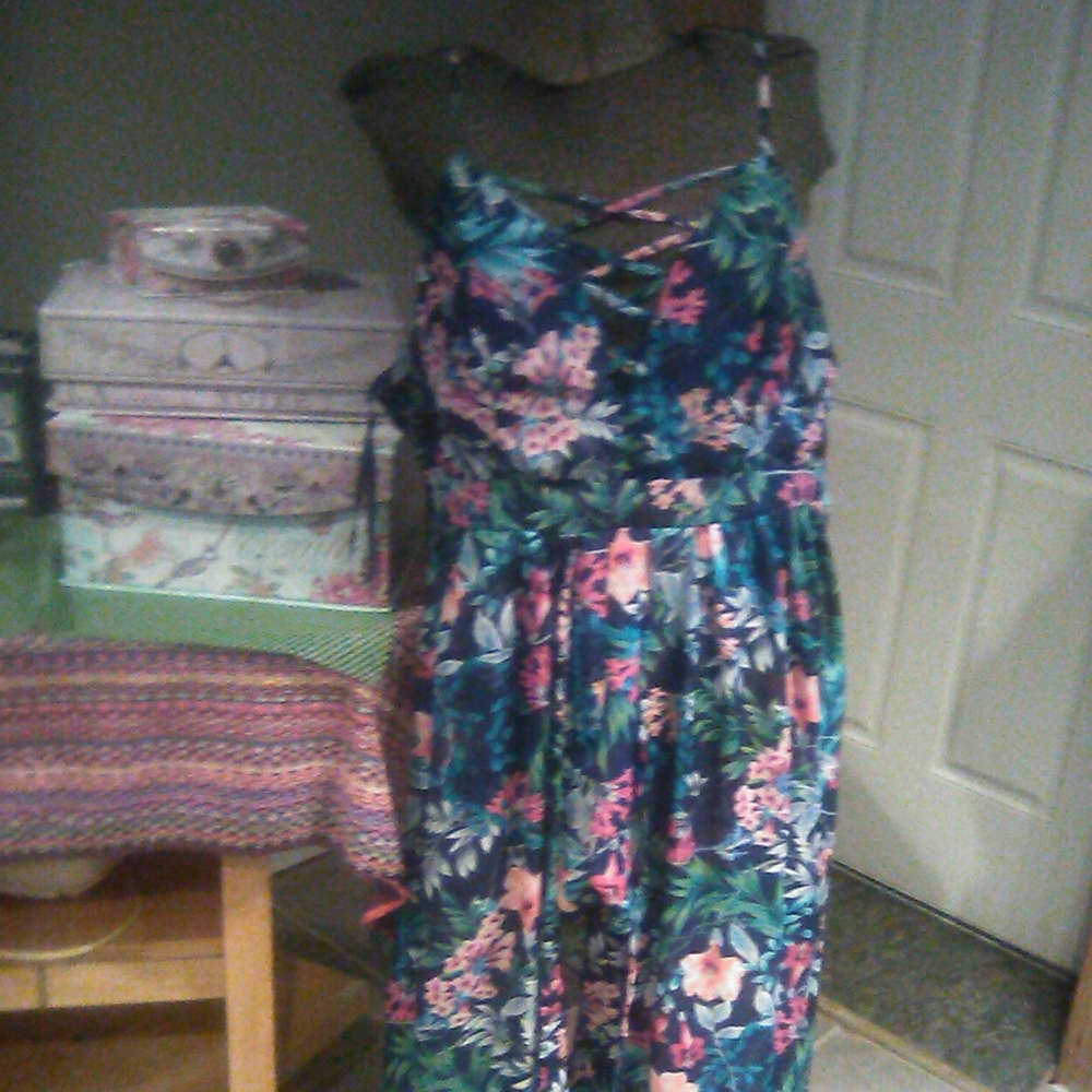 Brand New Tropical maxi dress with built in shorts